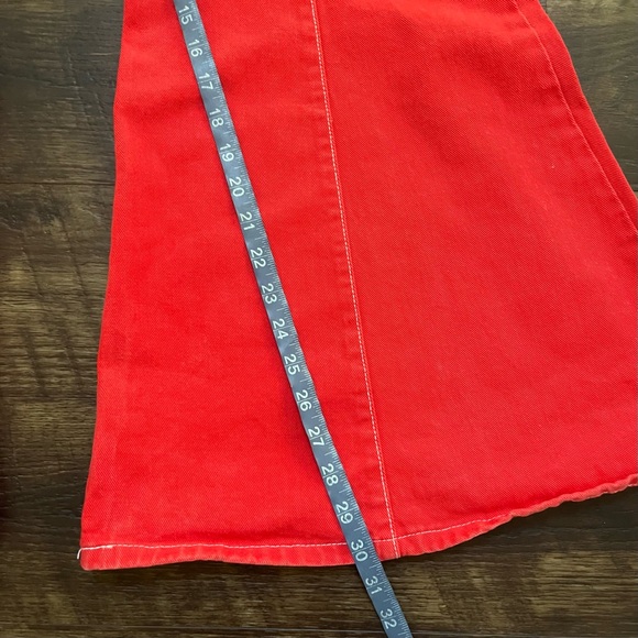 Vintage Baxis red super flare bells bellbottom wide leg denim jeans 26” waist - Picture 13 of 15